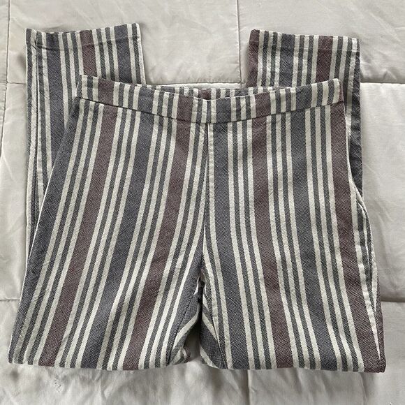 Free People Mod Striped Women's Sz‎ 4 Pants Cropped Business Professional - Picture 1 of 6